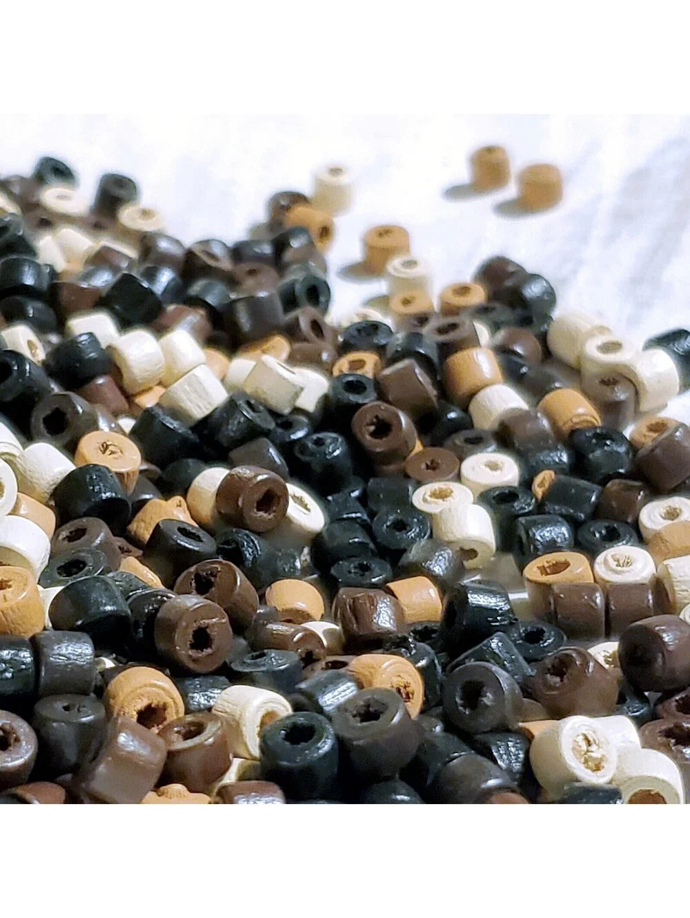 Bulk Lot Sustainable Round Heishi Wood Beads 5x4mm Brown Black Tan White 100 pcs